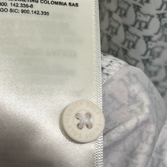 Puma Men's White Polo with Teal Collar Accents - Picture 12 of 12